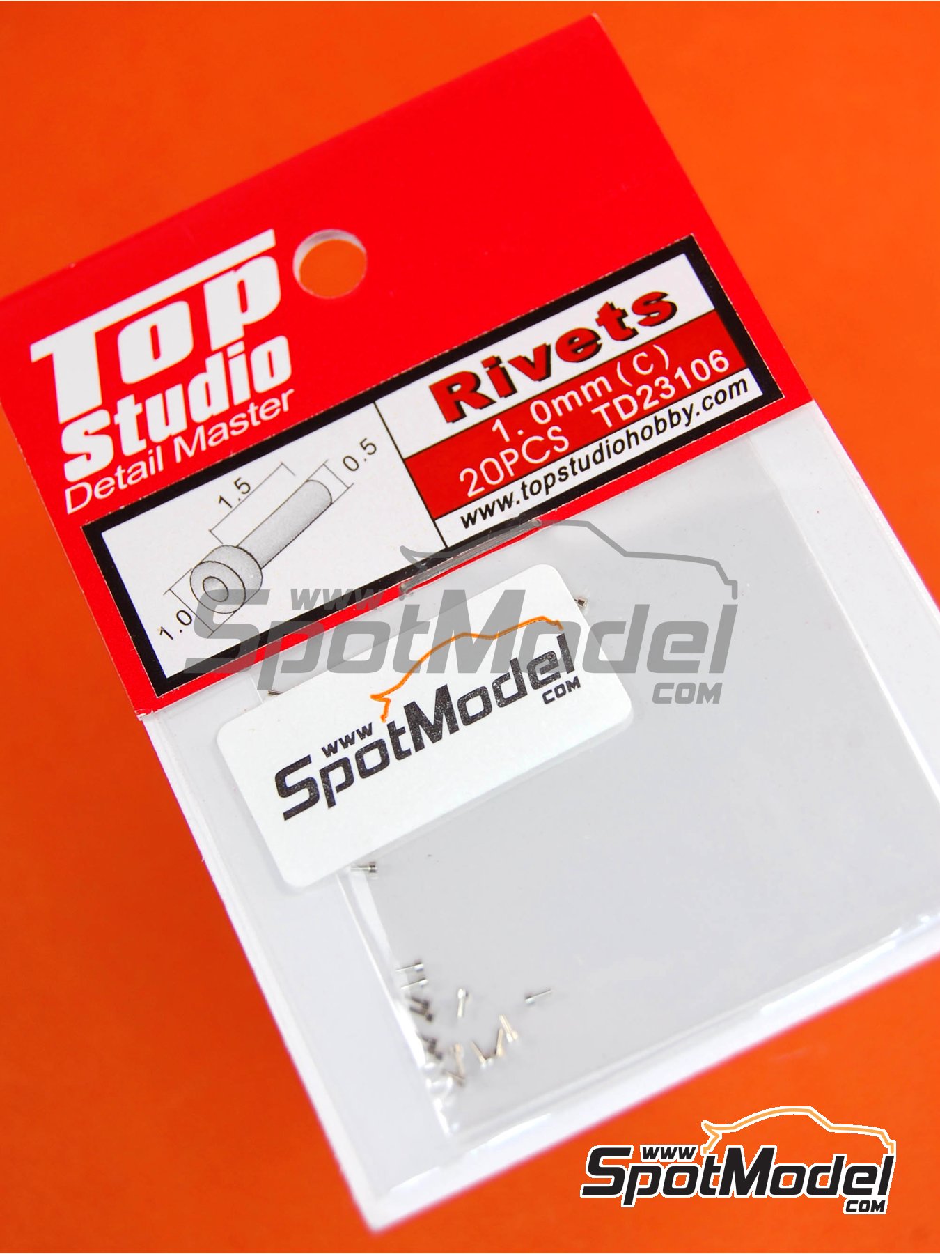 Top Studio TD23106 Rivets 1.0mm rivets 20 units (ref. TD23106